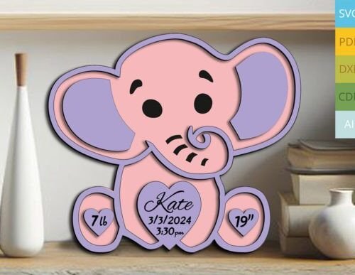 letrero-de-anuncio-de-nacimiento-de-elefante-creativo-digital Letrero De Anuncio De Nacimiento De Elefante Creativo Digital